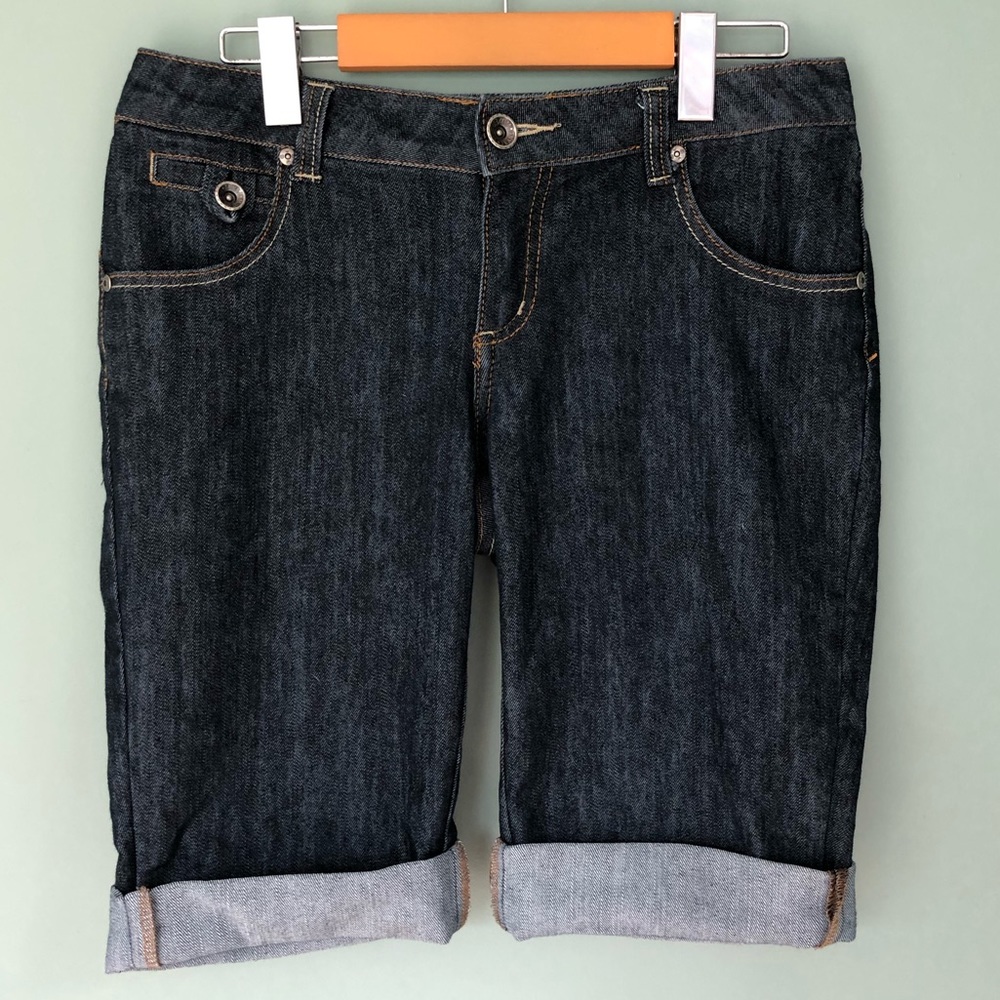 BOOM BOOM DARK DENIM JEAN SHORTS